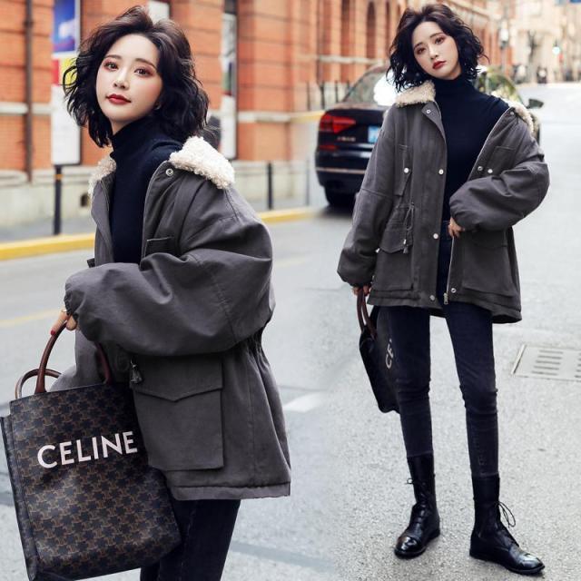 モッズコート 中綿ブルゾン レディース ボアコート フード付き 裏ボア ボアジャケット アウター 防寒着 ドロップショルダー ビッグシルエット 厚手 防寒 裏起毛