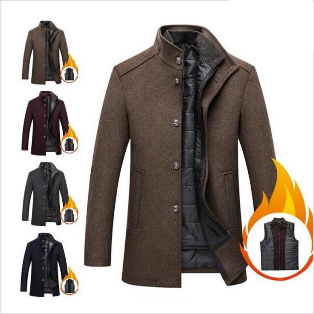 コート メンズ ビジネスコート ライナー着脱式 ハーフコート 男性用 春 防寒コート 通勤 立ち襟 保温 あったか 紳士服 メンズファッション
