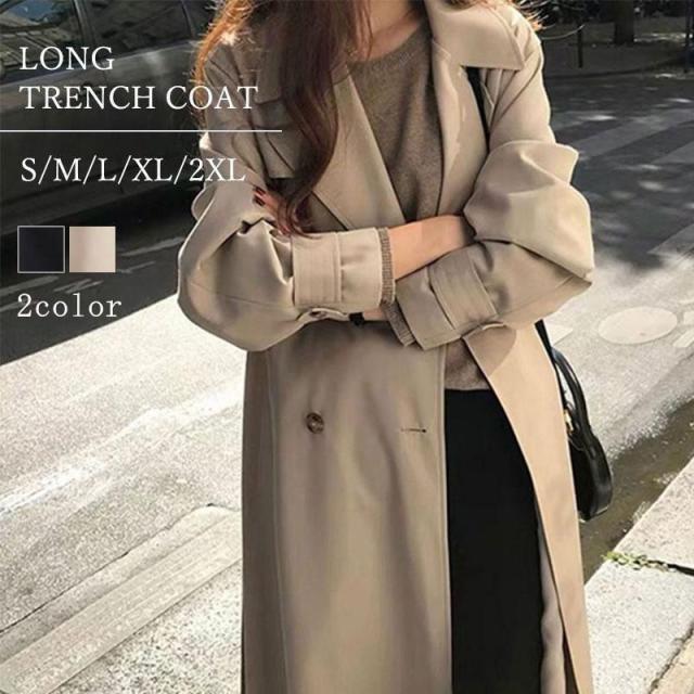 スプリングコート トレンチコート レディース 秋服 春 ロング Aライン ベルト付き オシャレ 着痩せ 韓国風 卒業式 入学式 母 通勤 OL 30代 40代 50代の通販は 7,774円