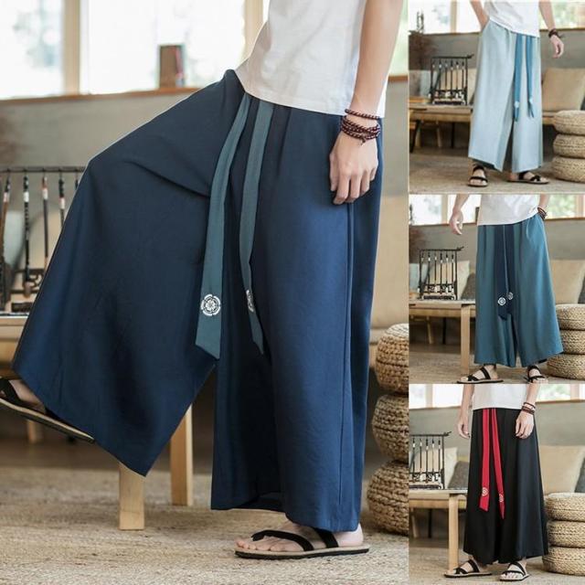 バギーパンツ メンズ タイパンツ エスニックパンツ リネンパンツ ワイド ルーズ 綿麻 ガウチョパンツ サルエルパンツ ボトムス 夏物の通販は 4,808円