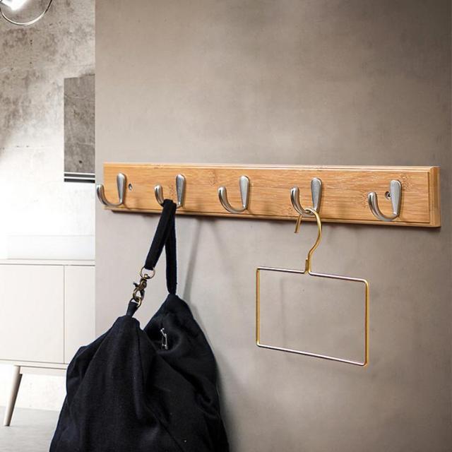 壁掛け フック ウォールフック?ハンガー 木製 収納フック 4/5/6フック 整理整頓 壁 コート掛け 帽子掛け 洋服掛け 省スペース 玄関/洗面所/オフィス用の通販は