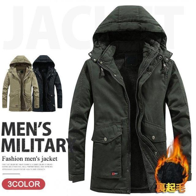 モッズコート メンズ ミリタリージャケット ジャケット 裏起毛 ポアジャケット ブルゾン アウター あったか 秋冬