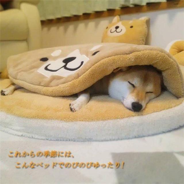 柴犬型 犬猫用ベッド クッション マット 暖かい ペットハウス 犬の巣 ふわふわ 柔らか ドッグ 通年用 円形のクッション 寝床 寝具 掛け布団 洗えるの通販は 4,678円
