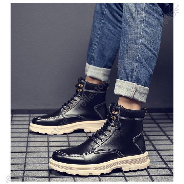 ショートブーツ メンズ ワークブーツ サイドジップ レースアップ