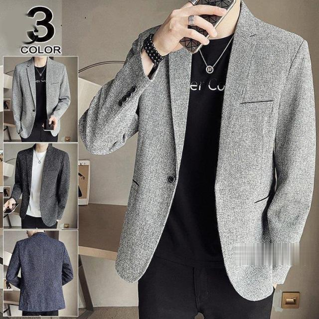 テーラードジャケット ライトアウター メンズ 1つボタン ジャケット メンズファッション ジャケット ライトアウター 薄手 テーラード サマージャケット