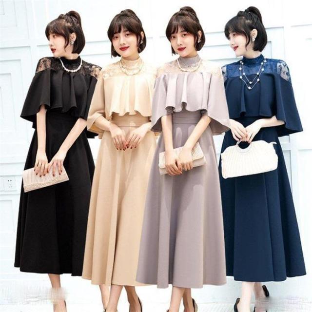 ワンピース 結婚式 パーティードレス ドレス レディース フォーマル 大きいサイズ お呼ばれ 30代 40代 50代 ミセス 上品 服装 女性 袖あり 披露宴 二次会 成人式