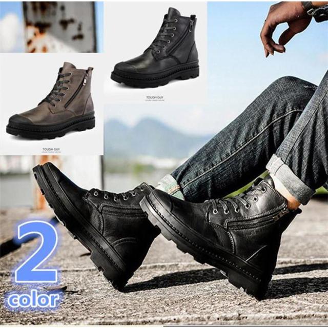 牛革　バイクブーツ　メンズ　本革　ブーツ メンズ ブーツ ミリタリーブーツ エンジニア ワークブーツ　ツーリングシューズ ライディングブーツ