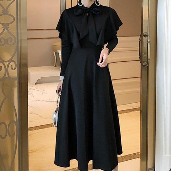 ワンピース レディース フレア きれいめ フォーマルワンピース 結婚式 ロングワンピース ドレス 長袖 Aラインワンピース パーティードレス 上品 入学式