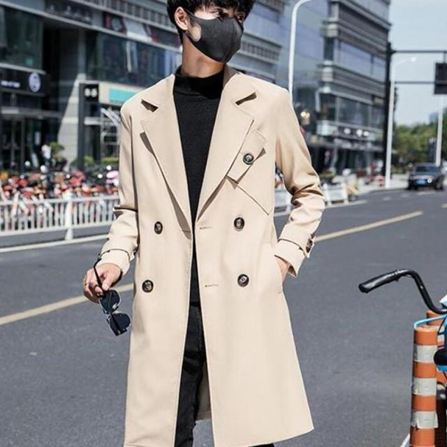 トレンチコート メンズ ビジネスコート ロングコート スプリングコート ジャケット アウター コート 紳士 秋 冬 メンズファッショ