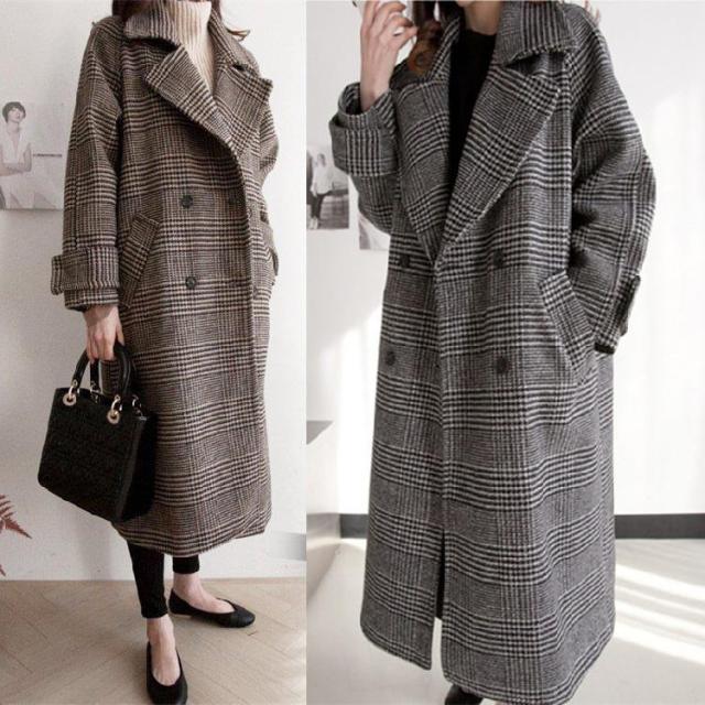 チェスターコート レディース 秋冬 40代 ロングコート チェック柄ジャケット ラシャコートチェスターコート 韓国風 アウター 通勤 着痩せ ゆったり オシャレ上品