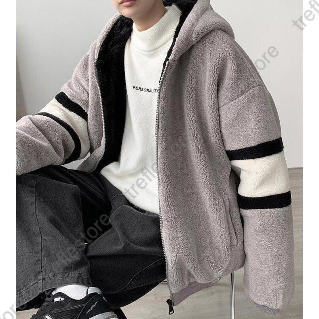 ポイント10倍！】ムートンコートボアメンズ秋冬厚手ふわふわもこもこ