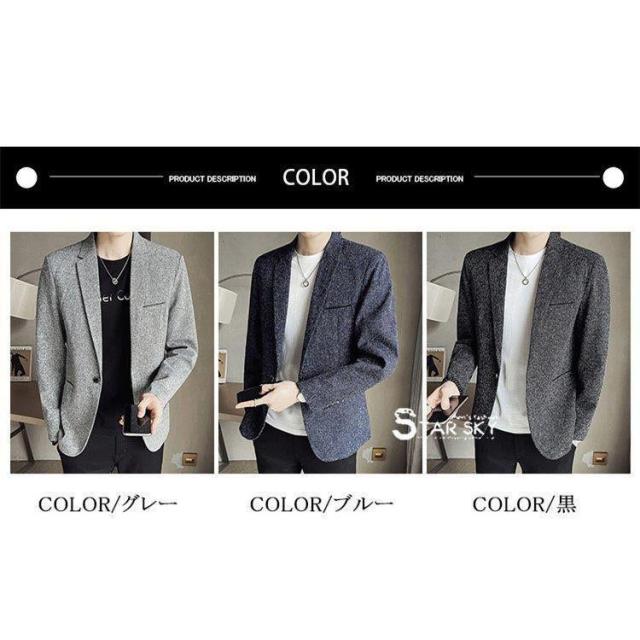 テーラードジャケット ライトアウター メンズ 1つボタン ジャケット