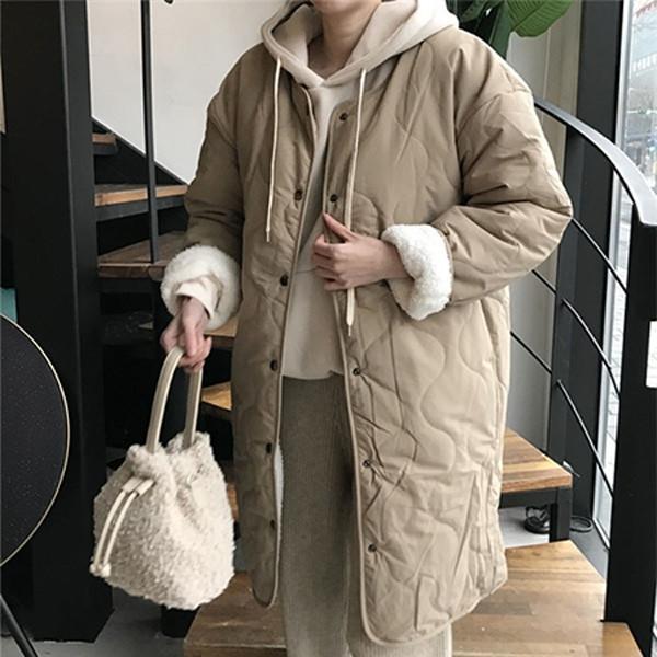 ノーカラーコート レディース アウター ボア リバーシブル もこもこ フェミニン 可愛い 秋冬