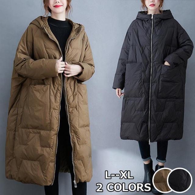 ダウンコート 秋冬 レディース ロング フード付き ダウンジャケット おしゃれ 着痩せ 40代 50代 30代 暖かい シンプル 無地 秋冬アウター カジュアル 気質 通勤