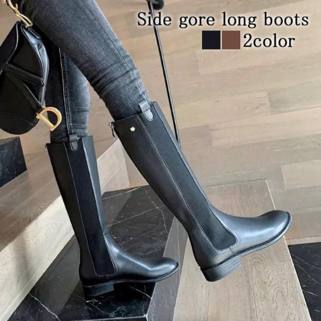 ロングブーツ レディース 革 歩きやすい 美脚 レザー ローヒール 茶色 長靴 おしゃれ 軽い 幅広 冬 秋 カジュアル 冬靴 軽量 50代 可愛い ブランド 3e 4e お洒落