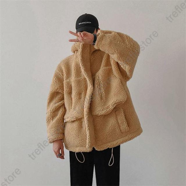 ムート風ンコート メンズ フェイクムートンコート ボア ボアコート アウター 無地 スエード調 通勤 通学 ゆったり 厚手 裏起毛 防寒 冬服 ポイント10倍！】ボアコート メンズ ムート風ンコート ボア フェイク