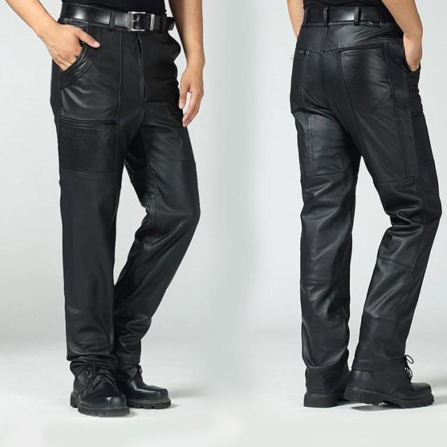 レザーパンツ メンズ　革パン　本革　牛革　バイクパンツ バイク用レザーパンツ　スキニー 革パンツ　ストレート ライダースパンツ 通気 防水　モーター