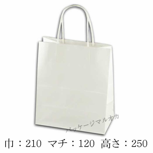【直送／代引不可】手提げ紙袋 21-12 晒白無地　丸紐 80g 1000枚の通販は