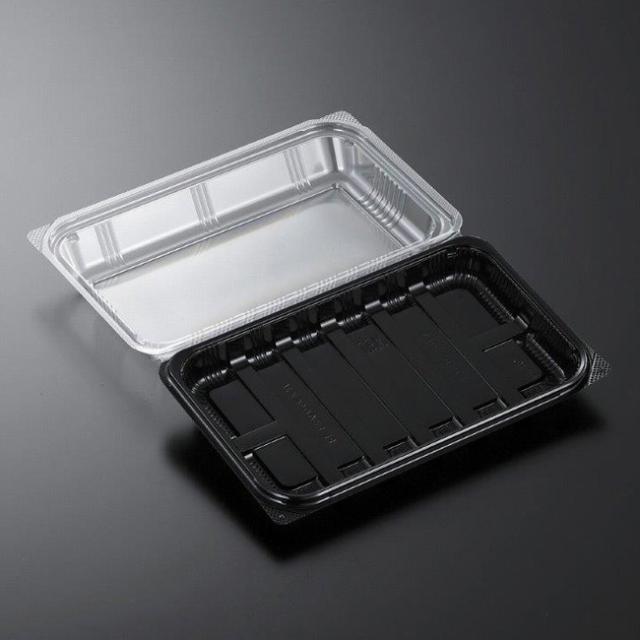 【直送／代引不可】フードパック パノラックV23-14 黒　テイクアウト容器 600枚の通販は