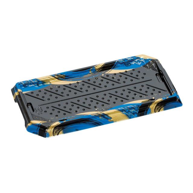 【直送／代引不可】寿司容器 華板2-6H 波しぶき（青） 本体 （12貫） 600枚の通販は