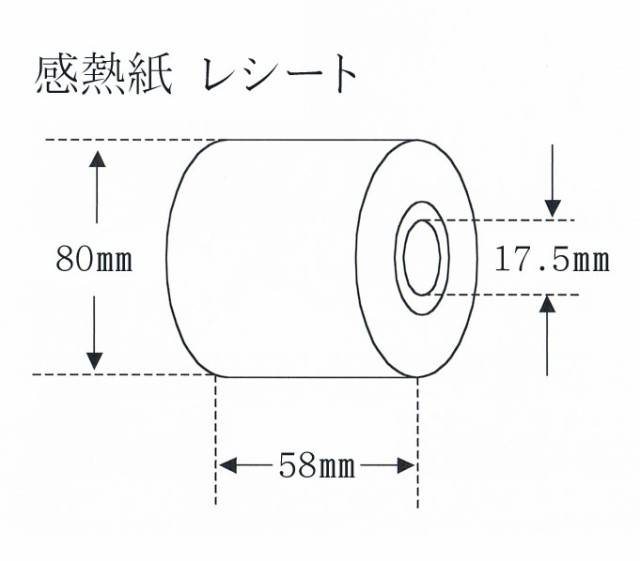 【直送／代引不可】“国産” 感熱紙 レシート 58幅 RH588017 レジロール 80巻