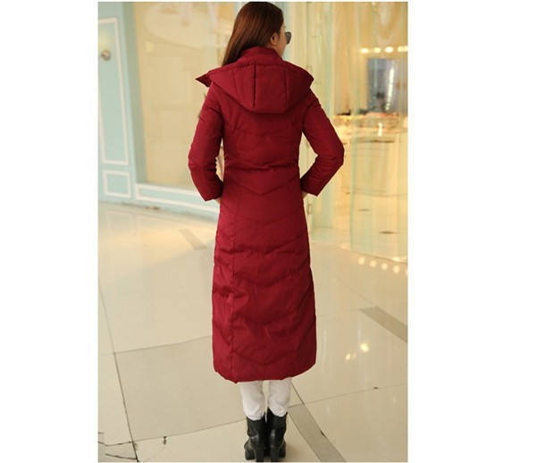 ポイント10倍！】ダウンコート レディース 超ロング フード付き 膝丈