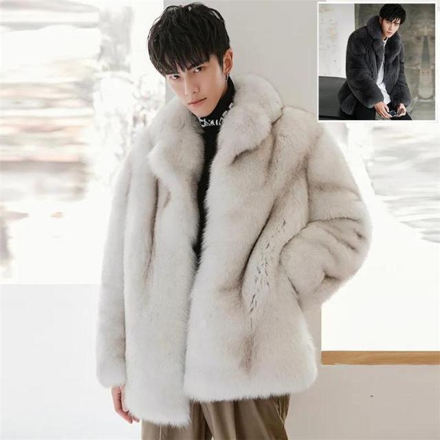 秋冬 メンズ ファーコート 毛皮コート 防寒防風 ミドル丈 ファージャケット　フェイクファー メンズコート 通勤　メンズアウター　ジャケット　暖かい
