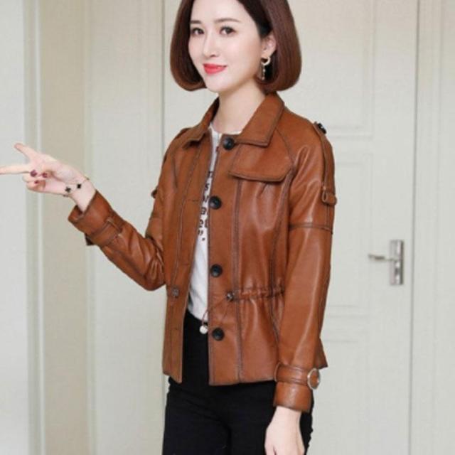 レディース革ジャン 本革　秋冬　レザージャケット ライダースジャケット  韓国風  バイクウェア シングル 女性用　上品　防寒防風