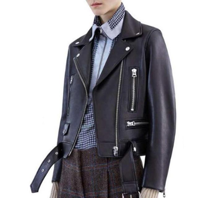 レディース革ジャン 本革　秋冬　レザージャケット ライダースジャケット ラム革 バイクウェア シングル 女性用　上品　防寒防風