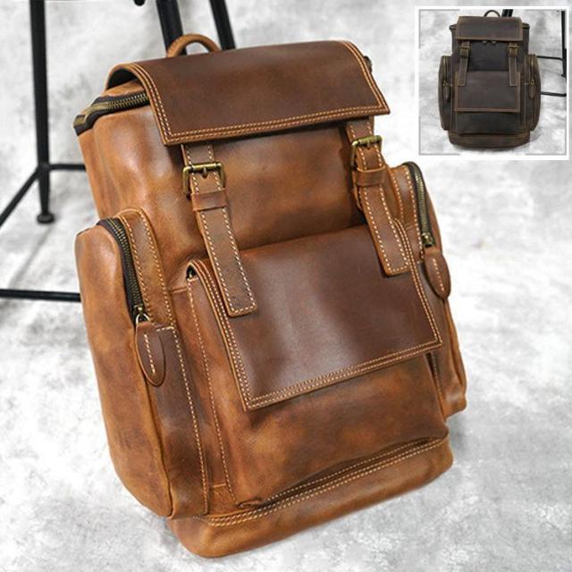 リュック　メンズ　リュックサック 本革　牛革　デイパック　ビジネス　バックパック　レザー　通勤通学　旅行　出張　アウトドア　自転車鞄　カバン　男女兼用