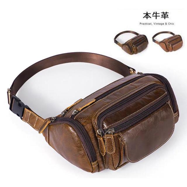 ウエストバッグ ウエストポーチ ショルダーバッグ 腰ポーチ メンズ レディース ヒップバッグ ボディバッグ 斜め掛け 本革 厳選牛革 レザー