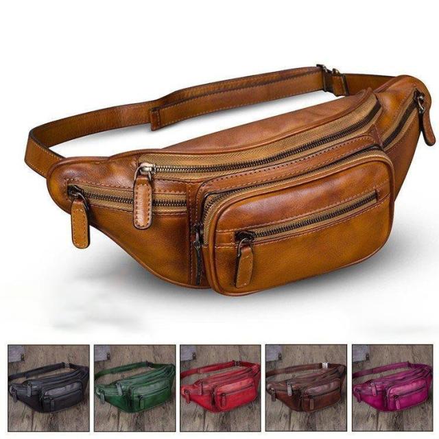 ウエストバッグ メンズ　牛革 レザー　2way ボディバッグ　こし掛け 腰かけ ヒップバッグ 鞄 ミニショルダーバッグ　ウエストポーチ