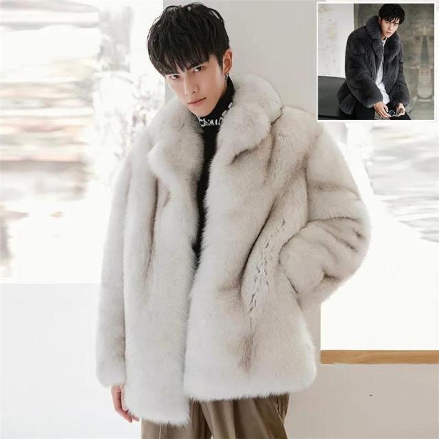 秋冬 メンズ ファーコート 毛皮コート 防寒防風 ミドル丈 ファージャケット　フェイクファー メンズコート 通勤　メンズアウター　ジャケット　暖かい