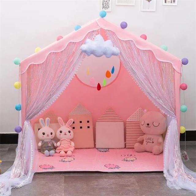 キッズテントハウス 子供用プレイテント 室内屋内  秘密基地   お姫様  ベビー 幼児   おもちゃ入れ おままごと 秘密基地 隠れ家 子供部屋 ギフト