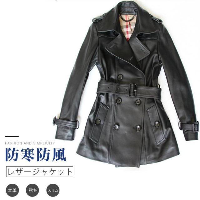 レディース革ジャン 本革　秋冬　レザージャケット ライダースジャケット ラム革 バイクウェア シングル 女性用　上品　防寒防風