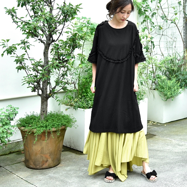 最終sale アウトレット ワンピース ミニワンピース Tシャツ チュニック Tシャツワンピース フリル 可愛い トップス Hs 夏 サックワの通販はau Pay マーケット Hug U ハグユー Au Payマーケット店