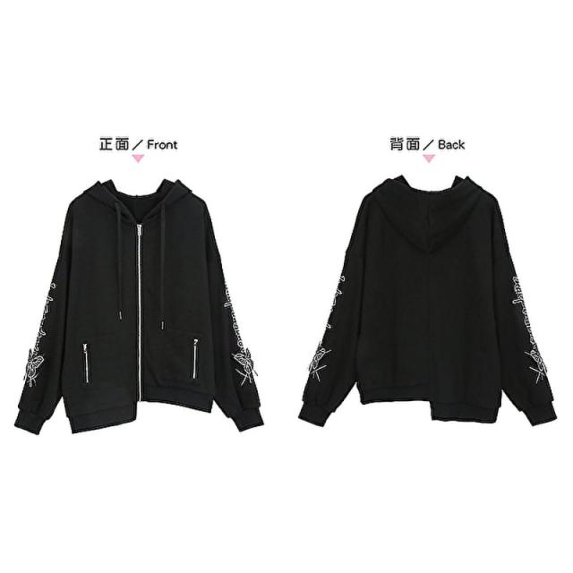 地雷系 甘辛MIX パーカー butterfly 病みかわいい JKスタイル ゆめかわ