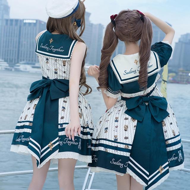 可愛い服 ふわふわ アイドル衣装 マリンコーデ セットアップ ネイビー