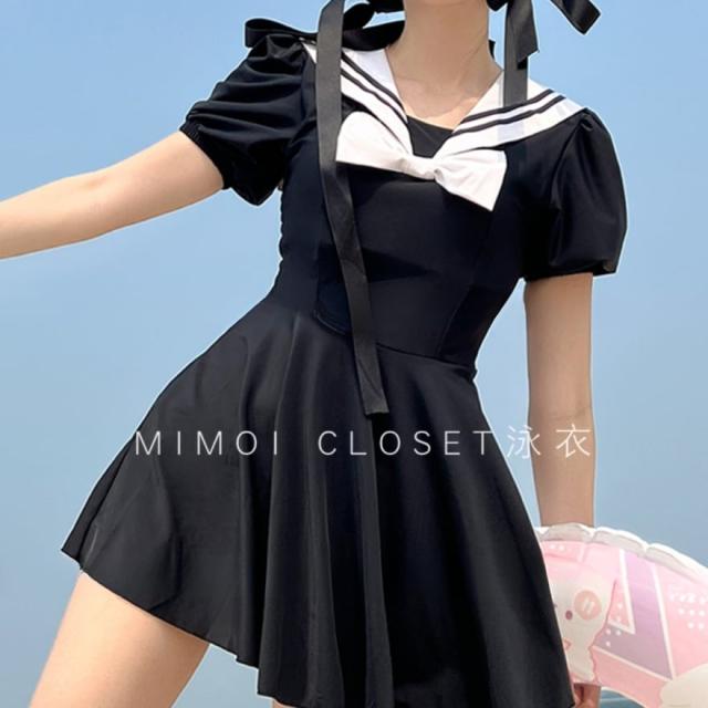 水着 レディース 体型カバー ワンピース セーラー風