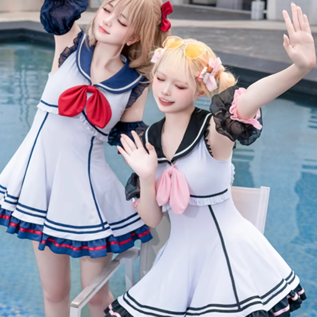 SEASONZ アイドル 水着 かわいい ワンピース マリンコーデ 双子コーデ