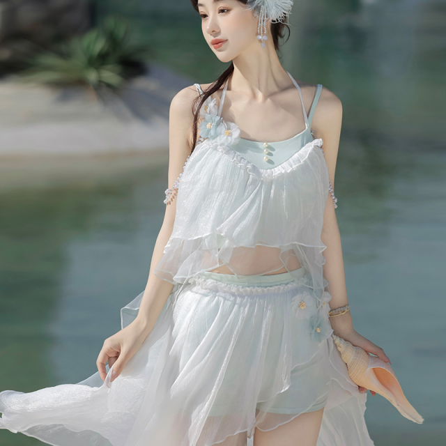 水着 レディース 体型カバー かわいい サスペンダー スカート ショート