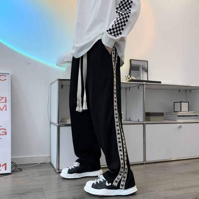パンツ メンズ ストリート系 スエット レディース 兼用 サイドライン 