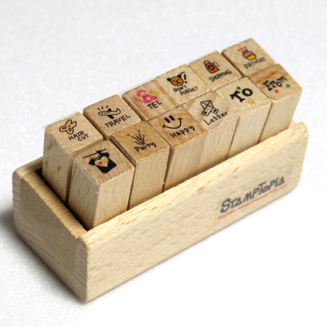 木製スタンプセット 曜日 天気 感情 予定 イラスト の ４タイプ 日記 や 手帳 お 手紙 を かわいく デコ スタンプ セットの通販はau Pay マーケット Elxia Store