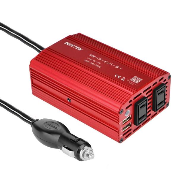 カーインバーター 300w シガーソケット 車載充電器 Usb 2ポート Acコンセント 2口 Dc12vをac100vに変換 Mri3010bu E04 バッテリー接続コの通販はau Pay マーケット Elxia Store