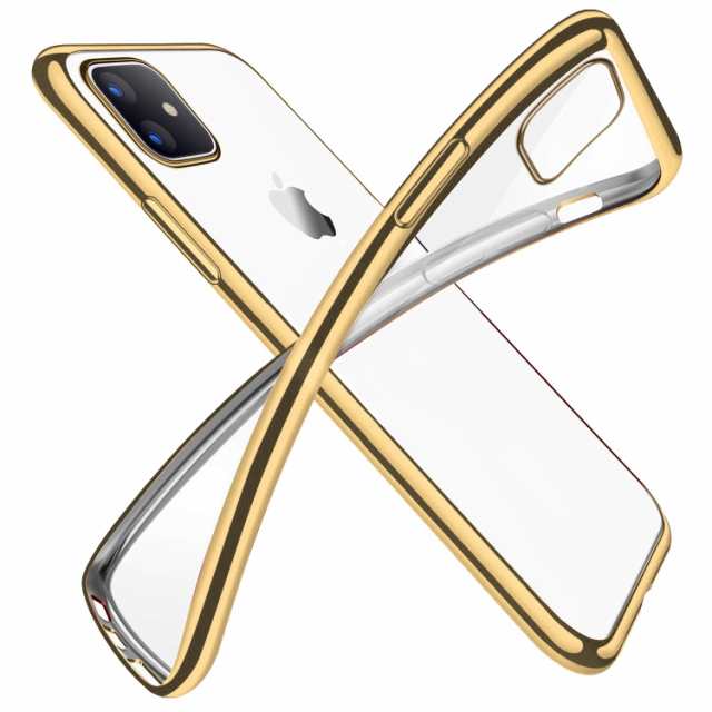 iPhone 11 ケース クリア 透明 tpu シリコン メッキ加工 スリム 薄型 6.1インチ スマホケース 耐衝撃 ストラップホール 黄変防止  一体型 ｜au PAY マーケット