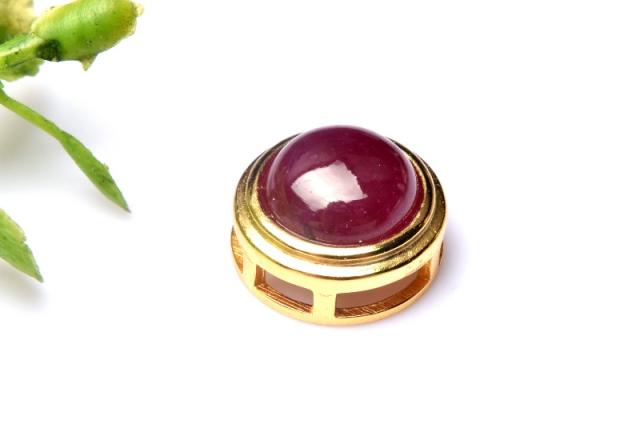 【１点物】シルバー925 ルビー　8mm　コイン ペンダントトップ 恋愛運【ネコポス送料無料】_PB2488の通販は