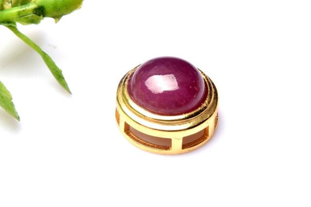 【１点物】シルバー925 ルビー　8.5mm　コイン ペンダントトップ 恋愛運【ネコポス送料無料】_PB2489の通販は