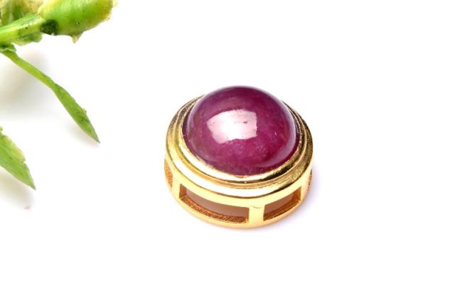 【１点物】シルバー925 ルビー　8.5mm　コイン ペンダントトップ 恋愛運【ネコポス送料無料】_PB2490の通販は