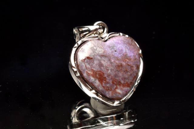 【１点物】シルバー925◇高発色パープル スギライト(杉石)　14x14mm　ハート ペンダントトップ 厄除け【ネコポス送料無料】_PB5513の通販はペンダントトップ