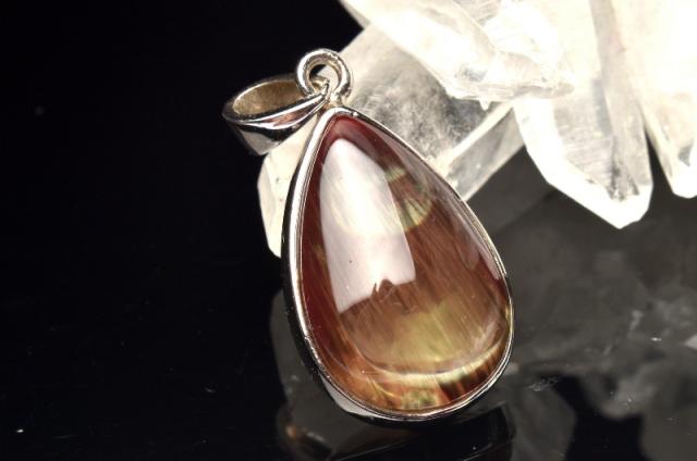 【１点物】シルバー925◇カラーチェンジ アンデシン　18x12mm　ドロップ ペンダントトップ 厄除け【ネコポス送料無料】_PB8464の通販は